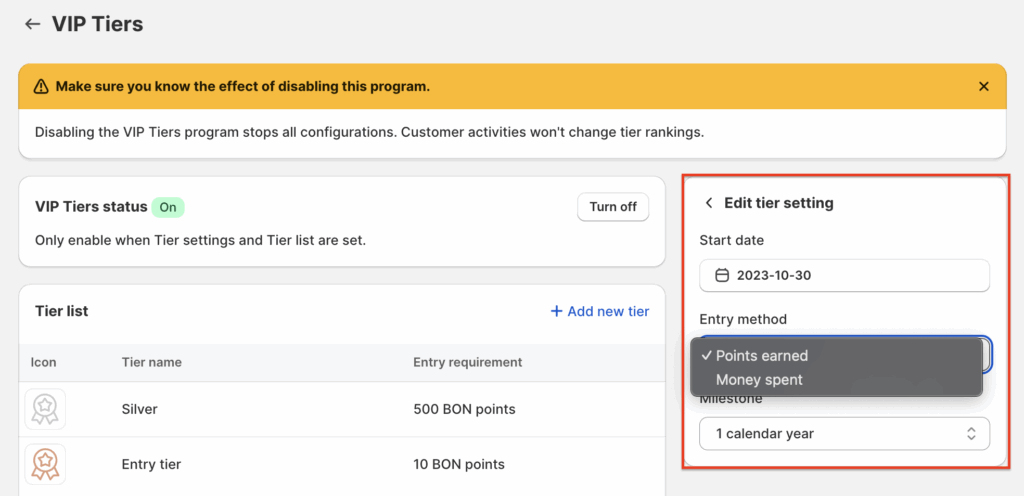 Entry method + duration