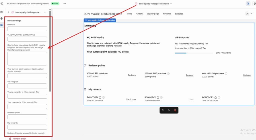 App embed dislay in one language