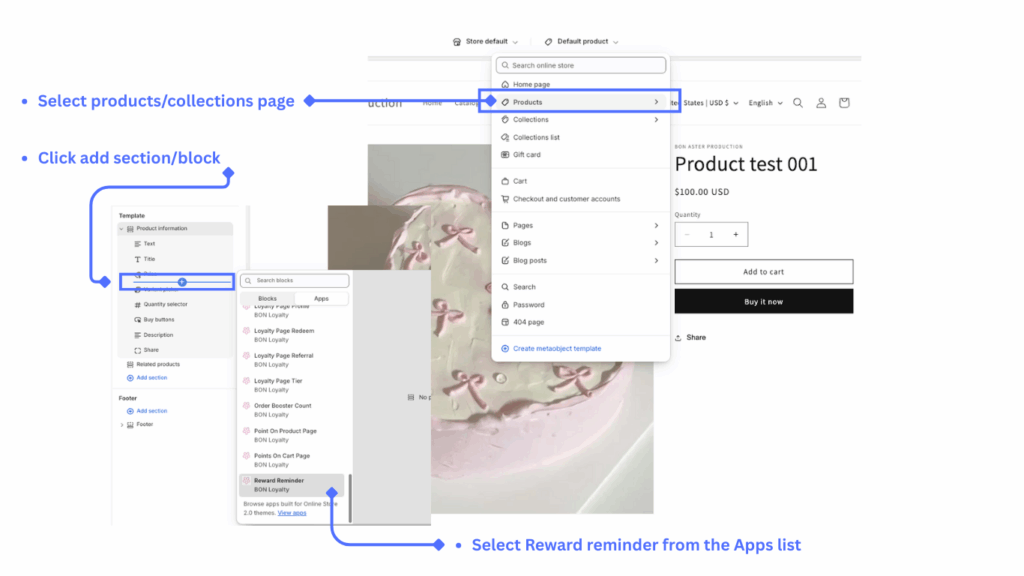 In-line reminder in the Theme