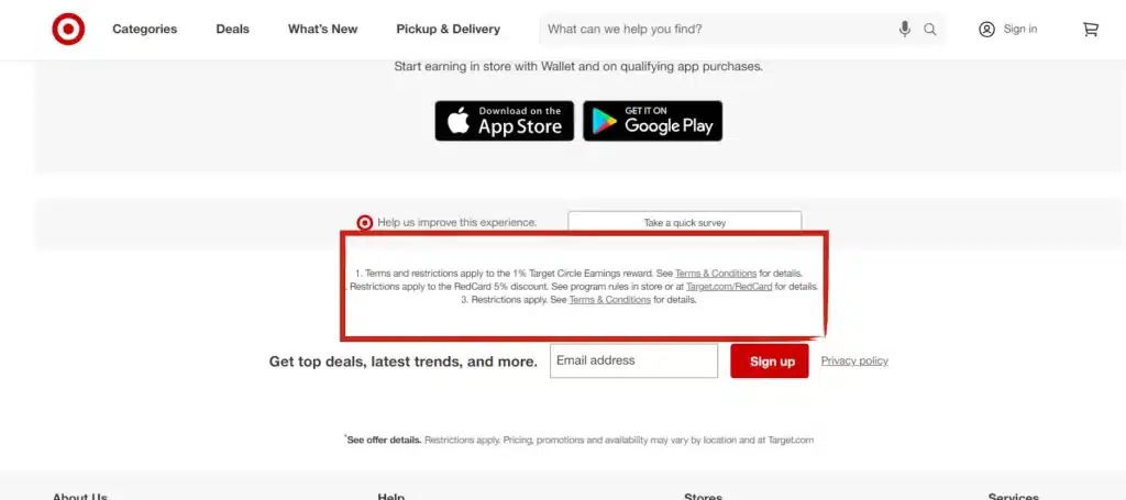 Target Circle Rewards Fine Print