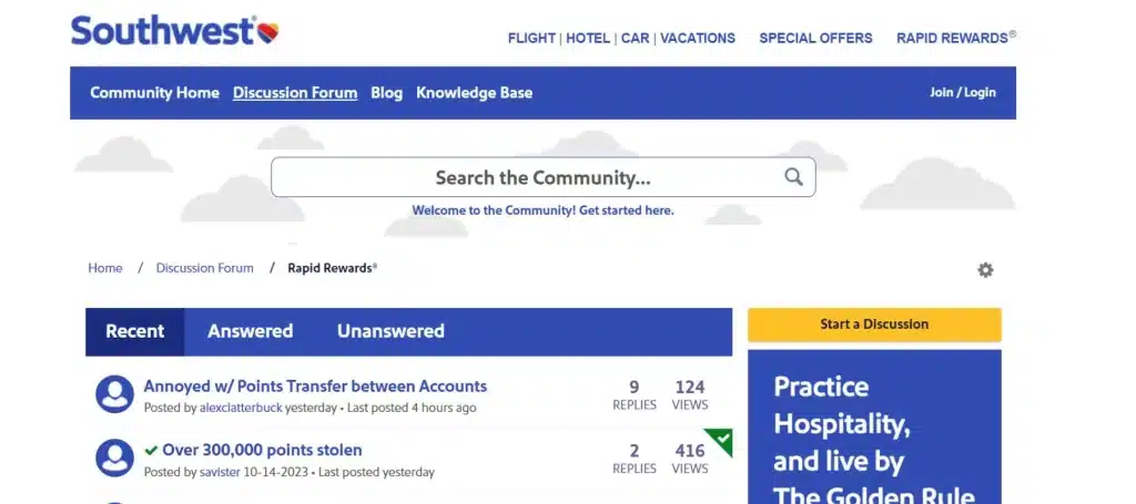 Rapid Rewards's forums
