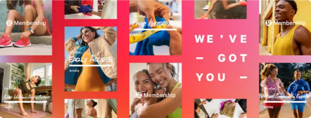Source from the Lululemon membership webpage