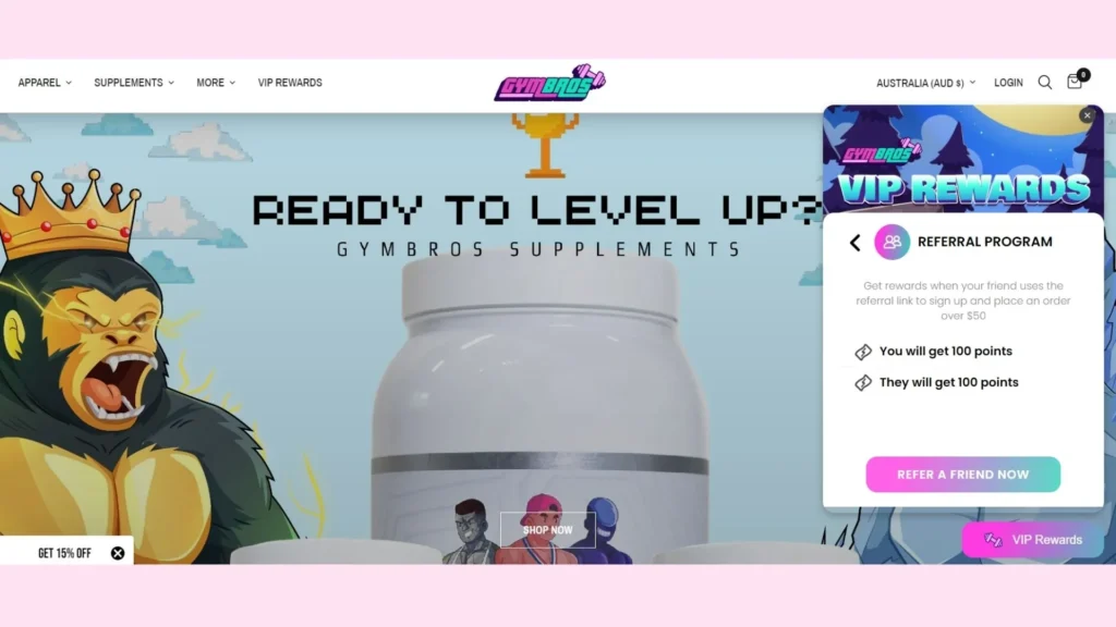 Gymbros' referral program