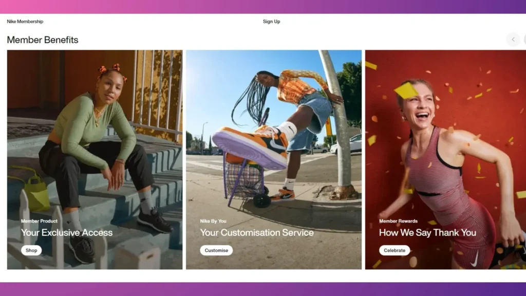 Nike Membership’s program benefits - fashion loyalty programs.