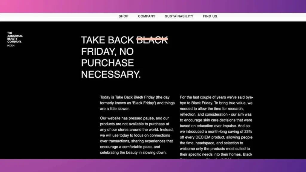 Deciem offered deals throughout November