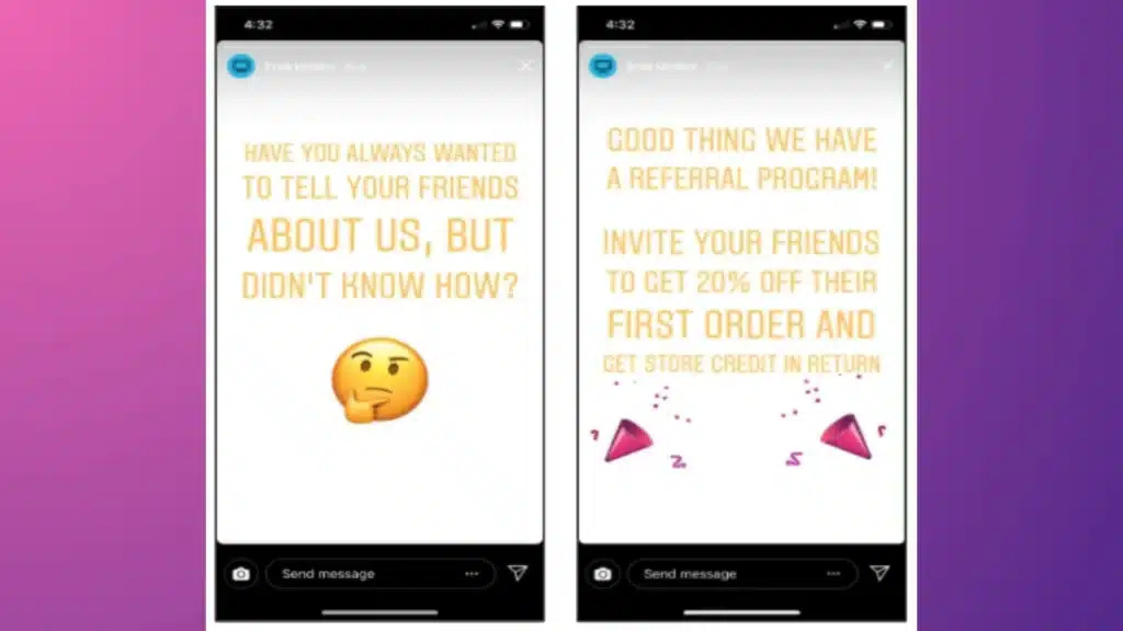 MeUndies post stories on Instagram.