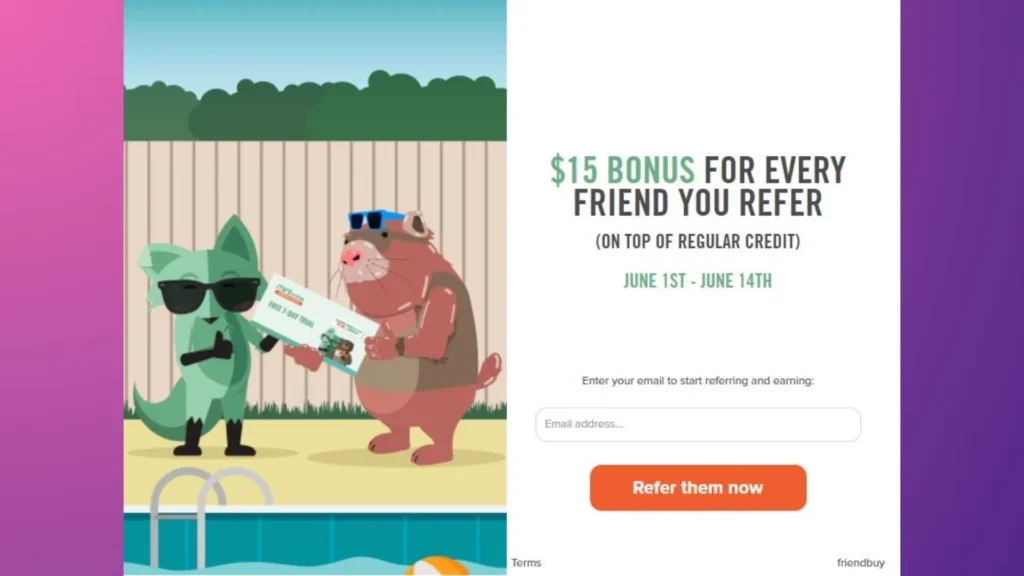 Friendbuy’s limited-time referral offer.
