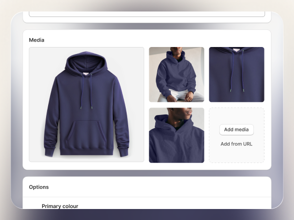 Shopify product media editor