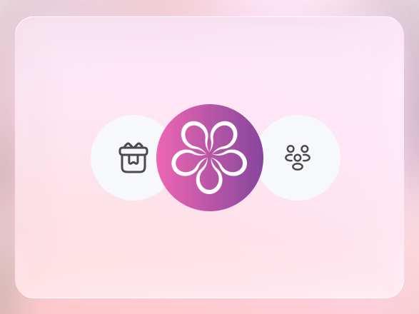 Illustration showing BON Loyalty at the center of a customer loyalty ecosystem, connecting rewards, incentives, and referral programs for Shopify stores.